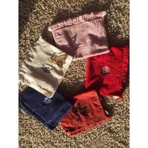 Vtg Lot Of 5 Square Dance Towels & Belt Holder